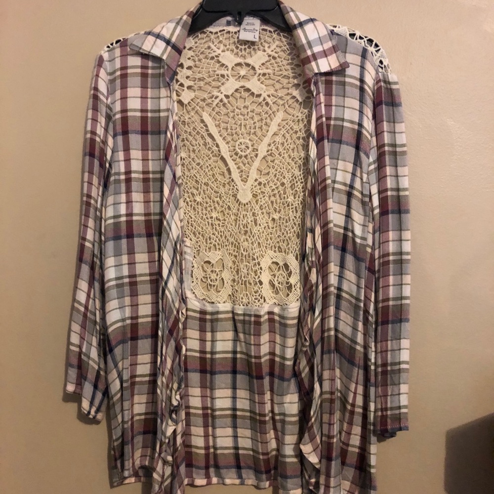 Plaid open back flannel